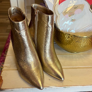 Gold ankle booties