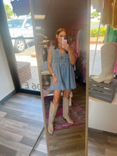 Load image into Gallery viewer, Chambray romper
