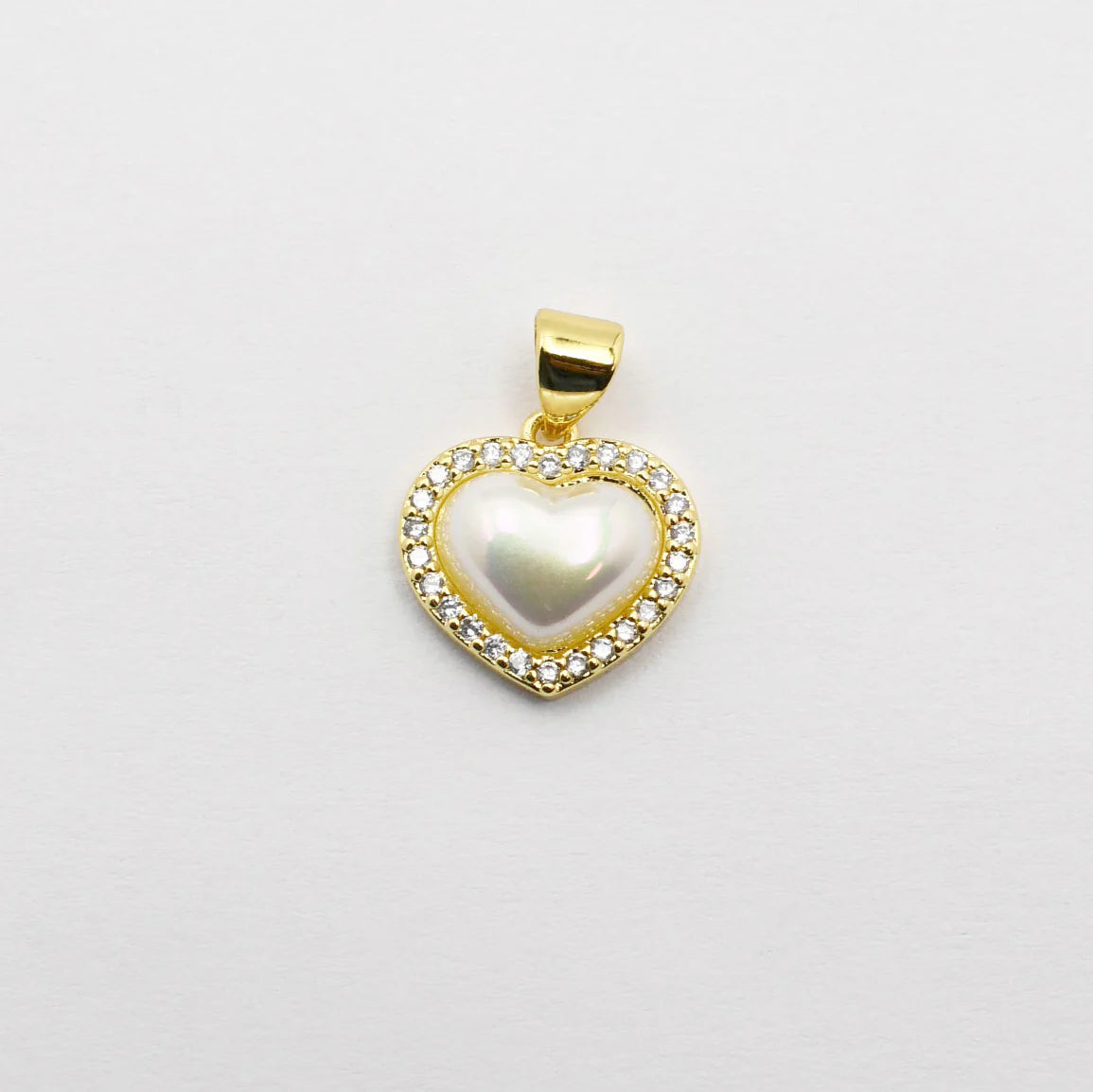 pearl 3D heart charm
