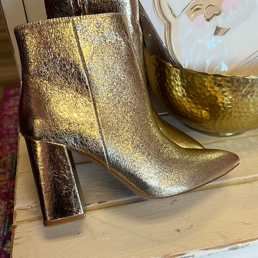 Gold ankle booties