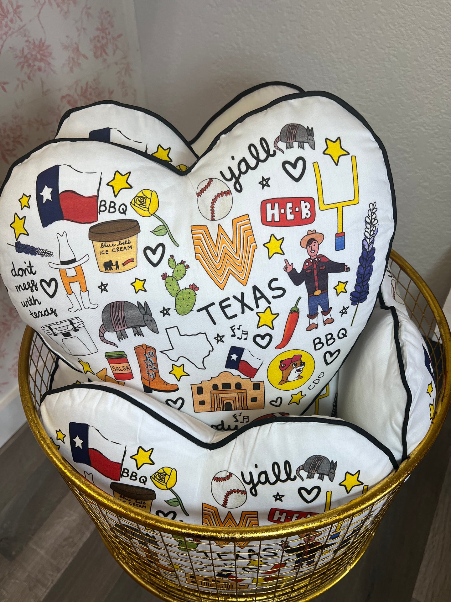 Texas heart pillow