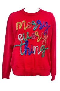 Red Merry everything sweater