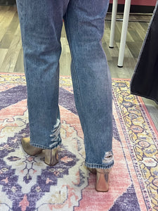 high waisted straight leg jeans