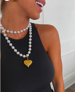 Gold Wrap Bubble heart necklace