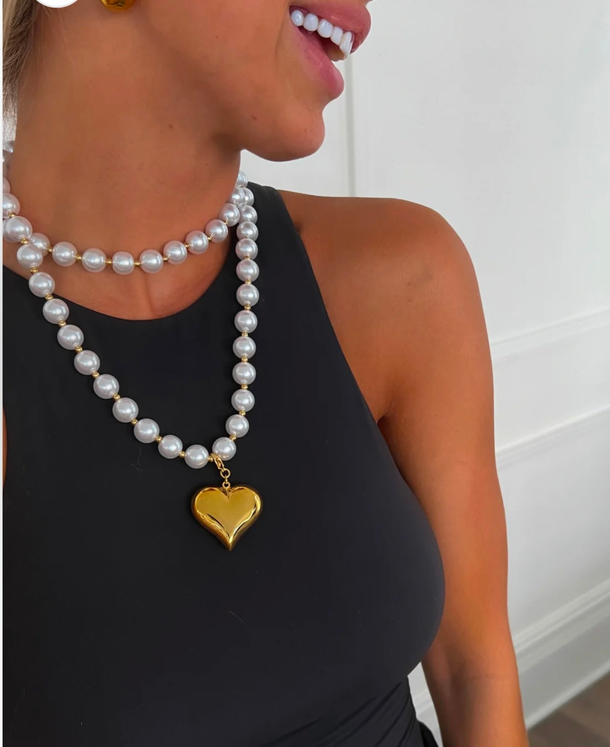 Gold Wrap Bubble heart necklace