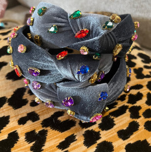 Velvet gem headband