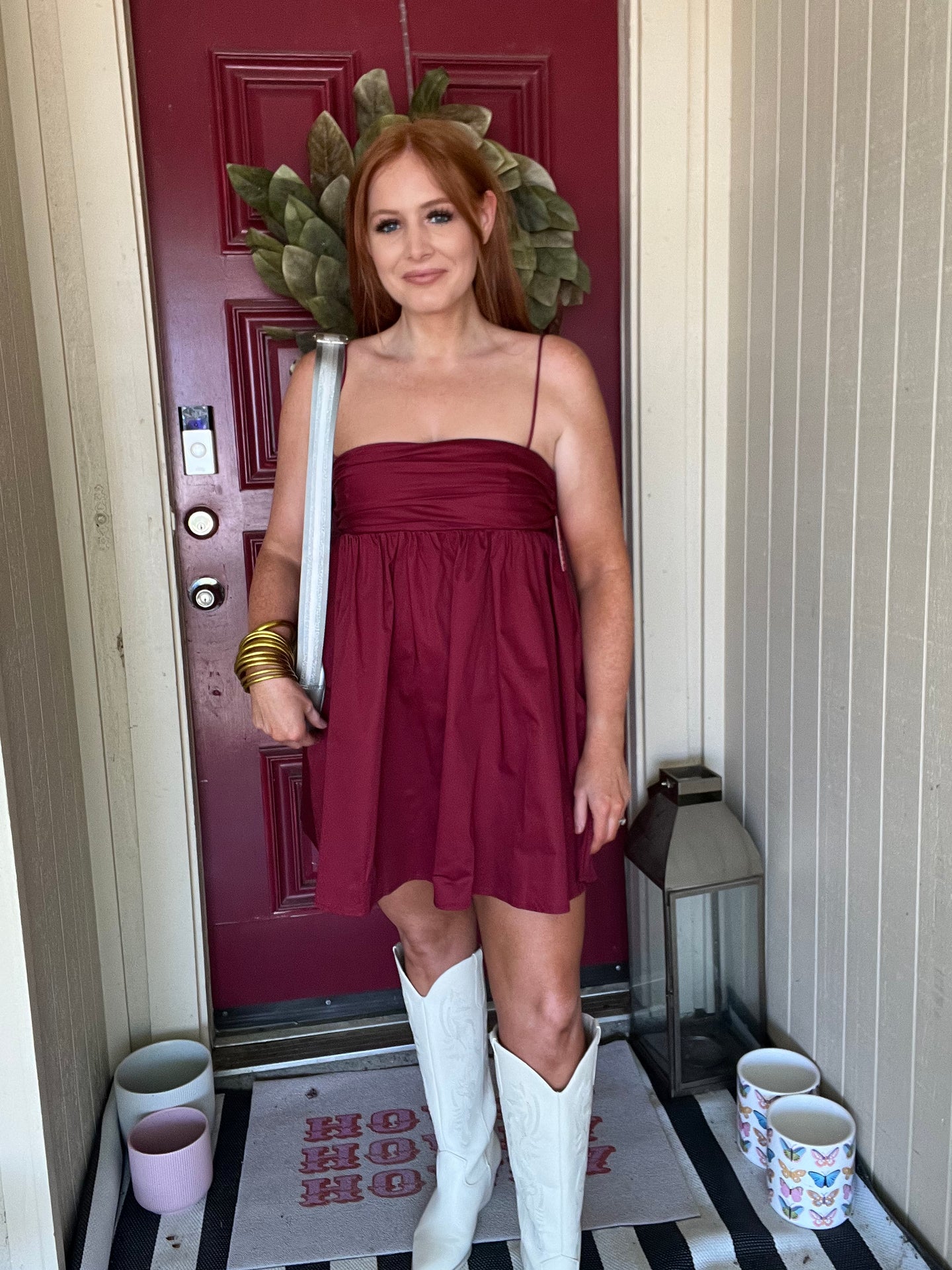 Maroon game day dress