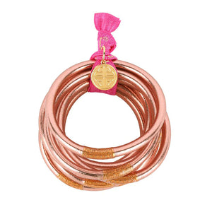 Rose gold all weather bangles