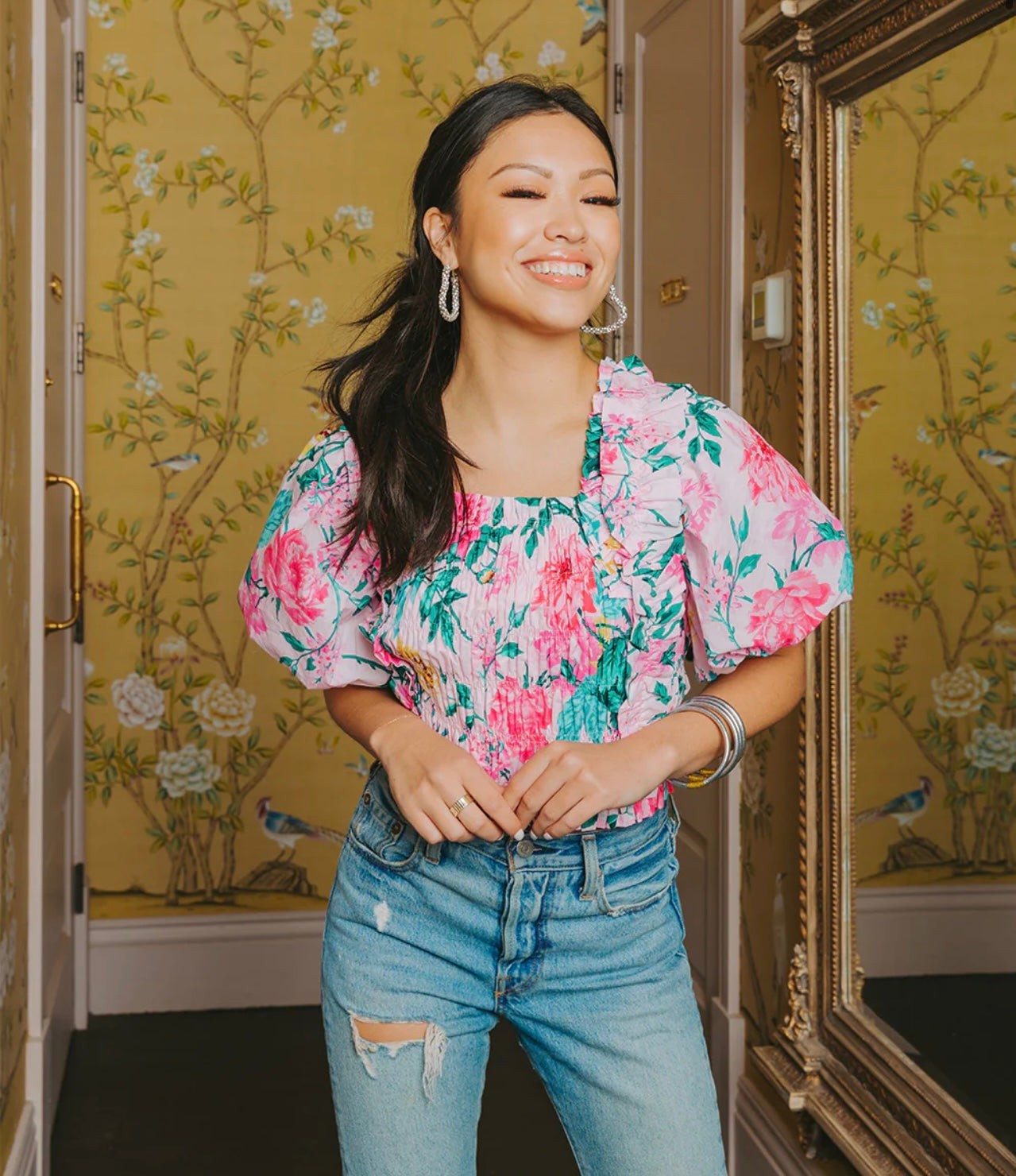 Flora Smocked blouse