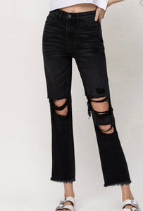 Black distressed 90's jeans
