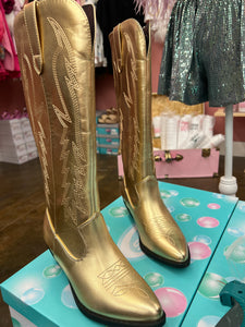 Gold cowgirl boots